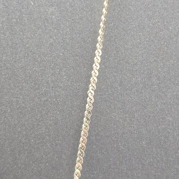 VTG Avon Sterling Silver Faceted Crystal Ball Pendant Necklace 18" Serpentine - Picture 3 of 9